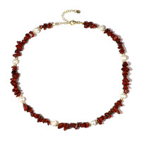 Collana in argento con Diaspro Rosso  (Riya)