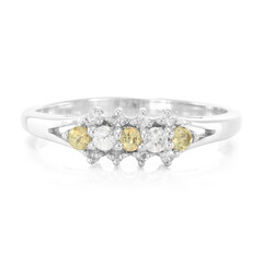 Anello in argento con Granato Cangiante Tanzania e Zaffiro