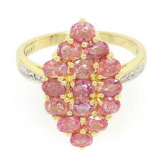 Anello in oro con Zaffiro Padparadscha (non riscaldato) (AMAYANI)
