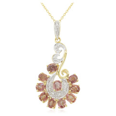 Collana in oro con Zaffiro Padparadscha (non riscaldato) (AMAYANI)