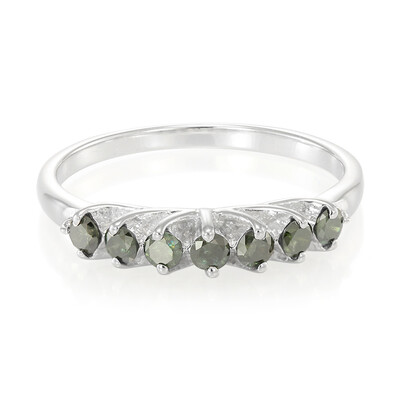 Anello da uomo in argento con Diamante Fancy
