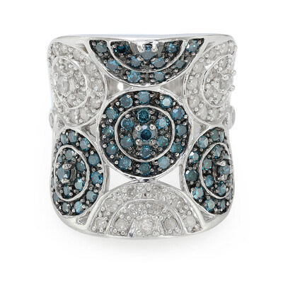 Anello in argento con Diamante Blu