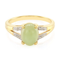Anello placcato in oro con Crisoprasio Imperiale