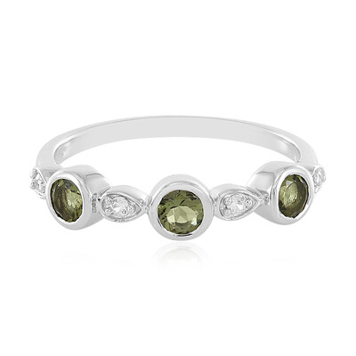 Anello in argento con Moldavite