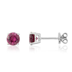 Orecchini in platino con Rodolite-Lampone-AAA