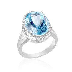 Anello in argento con Topazio Blu Cielo