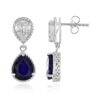 Orecchini in argento con Zaffiro Blu del Madagascar