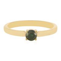 Anello in argento con Diamante Verde I3