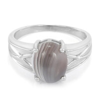 Anello da uomo in argento con Agata Botswana