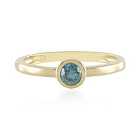 Anello in oro con Diamante Blu I2