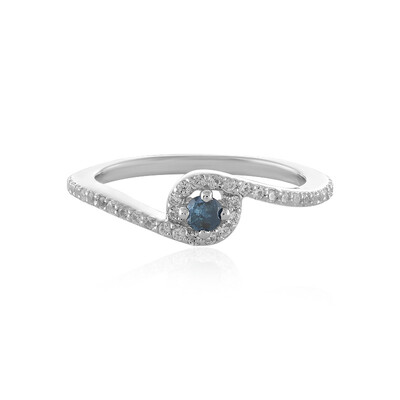 Anello in argento con Diamante Blu I3