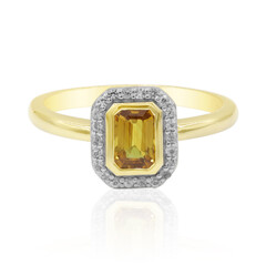 Anello in oro con Zaffiro Arancione Ban Ka Cha