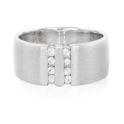 Anello da uomo in argento con Zaffiro Bianco
