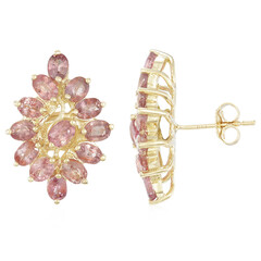 Orecchini in oro con Zaffiro Padparadscha (non riscaldato) (AMAYANI)