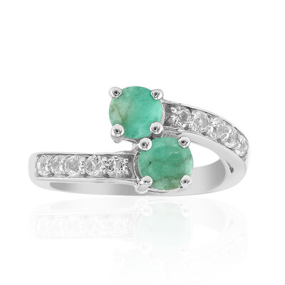 Anello in argento con Smeraldo Brasiliano