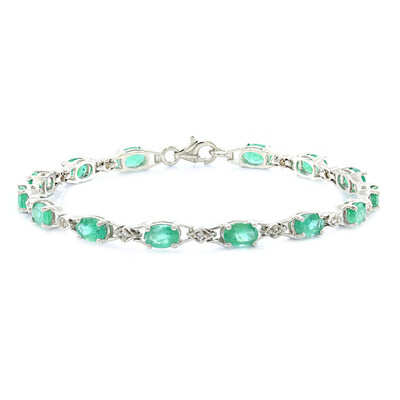 Bracciale in argento con Smeraldo Zambia