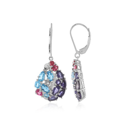 Orecchini in argento con Topazio Blu Svizzero