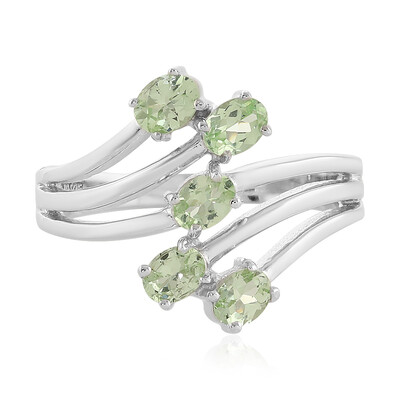 Anello in argento con Granato Menta Merelani