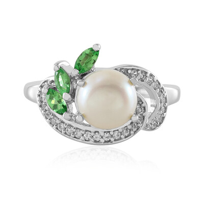 Anello in argento con Perla d'Acqua Dolce Bianca