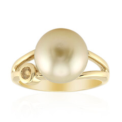 Anello in argento con Perla Dorata dei Mari del Sud Kabira (TPC)