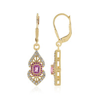 Orecchini in argento con Zaffiro Ceylon Rosa (non riscaldato)