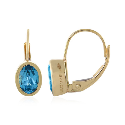 Orecchini in oro con Topazio Blu Svizzero (Adela Gold)