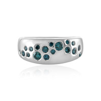Anello in argento con Diamante Blu I3