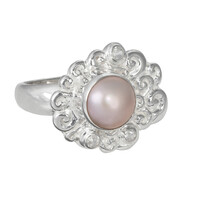 Anello in argento con Perla di Acqua Dolce