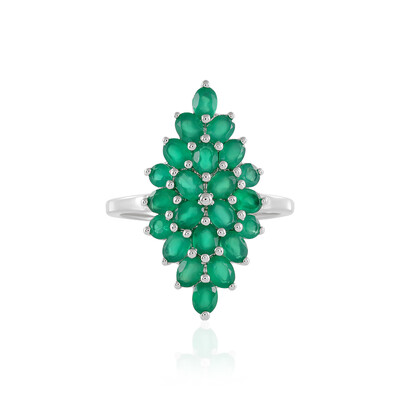 Anello in argento con Onice Verde