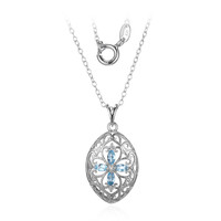 Catenina in argento con Topazio Blu Svizzero