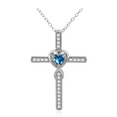 Collana in argento con Topazio Blu Londra