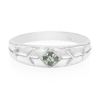 Anello in argento con Diamante Verde Smeraldo