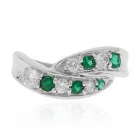 Anello in platino con Smeraldo Zambia AAA (CIRARI)