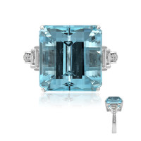Anello in oro con Acquamarina Brasiliana AAA (CIRARI)
