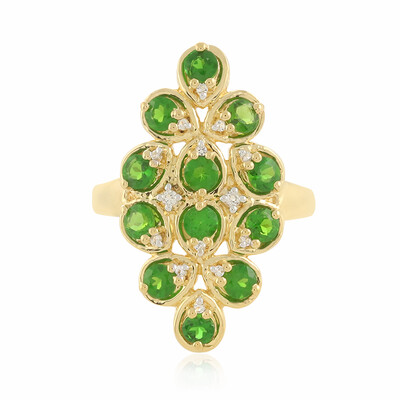 Anello in argento con Diopside Russo