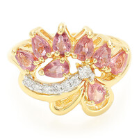 Anello in oro con Zaffiro Padparadscha (non riscaldato) (AMAYANI)