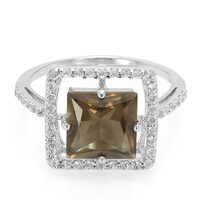 Anello in argento con Quarzo Fumè