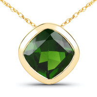 Collana in oro con Diopside Russo