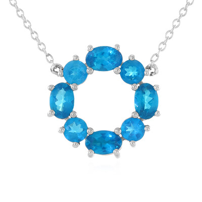 Collana in argento con Apatite Blu Neon