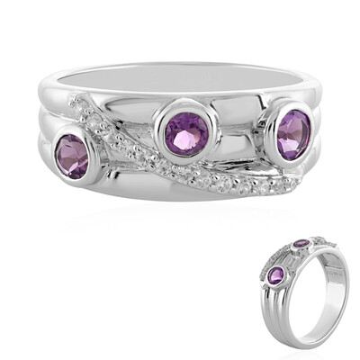Anello in argento con Ametista Uruguay