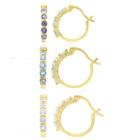 Orecchini in argento con Topazio Blu Svizzero