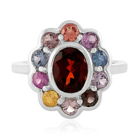 Anello in argento con Granato Mozambico