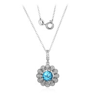 Collana in argento con Topazio Blu Svizzero
