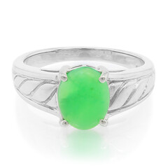 Anello in argento con Crisoprasio Imperiale