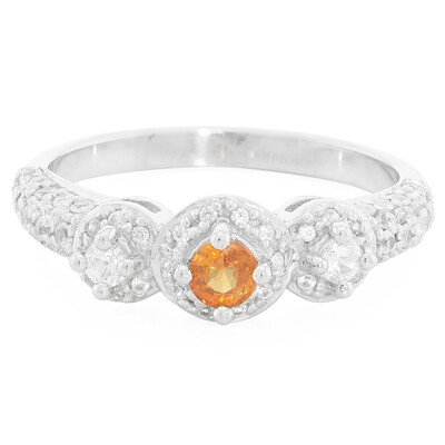 Anello in argento con Zaffiro Arancione