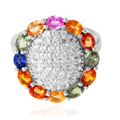 Anello in argento con Zaffiro Fancy