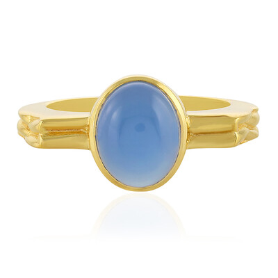 Anello in argento con Calcedonio Blu (MONOSONO COLLECTION)