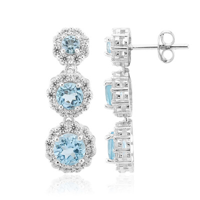 Orecchini in argento con Topazio Blu Cielo