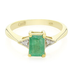Anello placcato in oro con Smeraldo Bahia