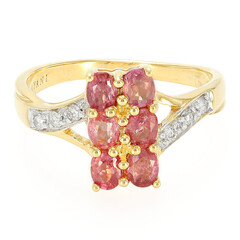 Anello in oro con Zaffiro Padparadscha (non riscaldato) (AMAYANI)